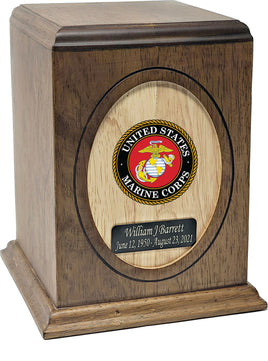 Military Series - United States Marine Corps Wooden Cremation Urn - IUWDMI133