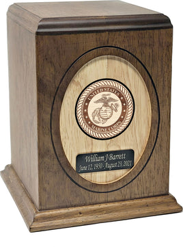 Military Series - United States Marine Corps Wooden Cremation Urn - IUWDMI137