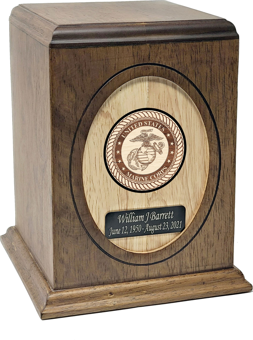 Military Series - United States Marine Corps Wooden Cremation Urn - IUWDMI137