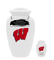 Fan Series - University of Wisconsin Badgers White Memorial Cremation Urn - IUWIS100