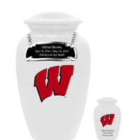 Fan Series - University of Wisconsin Badgers White Memorial Cremation Urn - IUWIS100