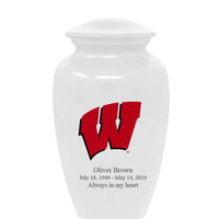 Fan Series - University of Wisconsin Badgers White Memorial Cremation Urn - IUWIS100
