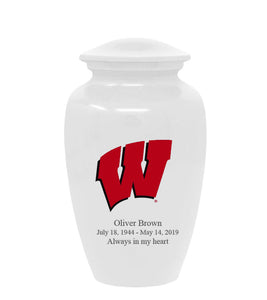 Fan Series - University of Wisconsin Badgers White Memorial Cremation Urn - IUWIS100