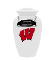 Fan Series - University of Wisconsin Badgers White Memorial Cremation Urn - IUWIS100