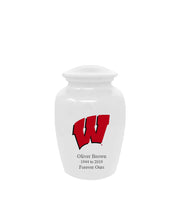 Fan Series - University of Wisconsin Badgers White Memorial Cremation Urn - IUWIS100