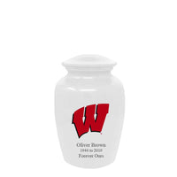 Fan Series - University of Wisconsin Badgers White Memorial Cremation Urn - IUWIS100