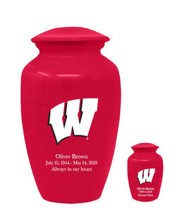 Fan Series - University of Wisconsin Badgers Red Memorial Cremation Urn - IUWIS101