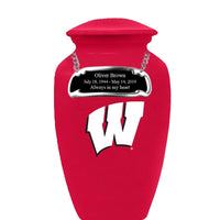 Fan Series - University of Wisconsin Badgers Red Memorial Cremation Urn - IUWIS101