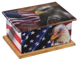 American Eagle Wooden Wrap Urn - IUWT100