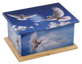 Flying Dove Wooden Wrap Urn - IUWT104