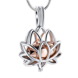 Lotus Blossom Shaped Rose Gold Pendant - IUPN252-RG