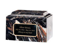 Mission Black Cultured Marble Urn - IUCM141

