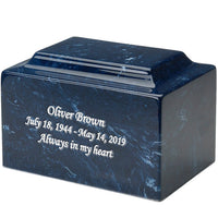 Prussian Blue Grace Cultured Marble Companion Urn