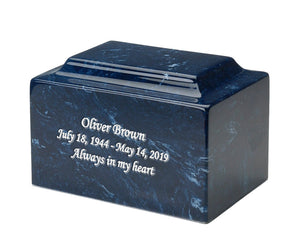 Prussian Blue Grace Cultured Marble Companion Urn