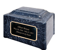 Ocean Breeze Pillared Cultured Marble Adult Cremation Urn
