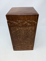 Scratch & Dent Rosewood Tower Urn with Engraved Tree - IUWD105-Tree

