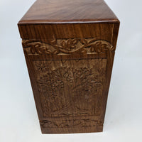 Scratch & Dent Rosewood Tower Urn with Engraved Tree - IUWD105-Tree