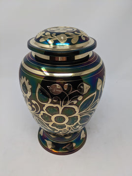 Scratch & Dent Emerald Floral Adult Urn - IUET122