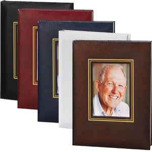Rectangle Photo Frame Memorial Guest Book - 6 Ring