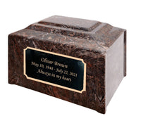 Ruby Pillared Cultured Marble Adult Cremation Urn
