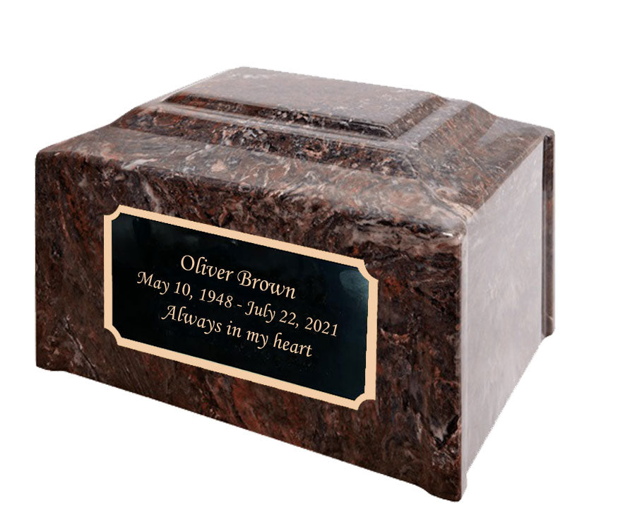Ruby Pillared Cultured Marble Adult Cremation Urn