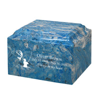 Sky Blue Grace Cultured Marble Urn - IUCM809