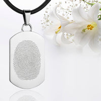 Sterling silver fingerprint pendant - Dog Tag