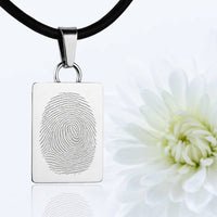 Sterling silver fingerprint pendant - Rectangle

