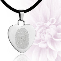 Sterling silver fingerprint pendant - Heart