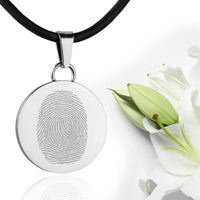 Sterling silver fingerprint pendant - Circle