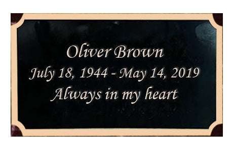 Black Custom Engraved Name Plaque with Gold Lettering - 3
