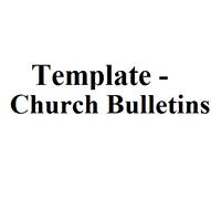 Template - Church Bulletins