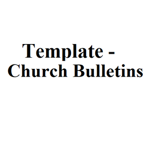 Template - Church Bulletins