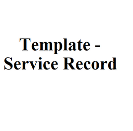 Template - Service Record