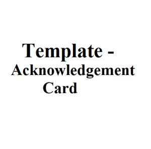 Template - Acknowledgement Card