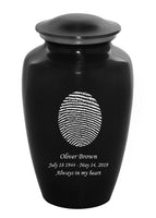 Fingerprint Cremation Urn, Black - IUFIPR100-Black