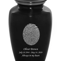Fingerprint Cremation Urn - Black