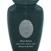 Fingerprint Cremation Urn - Green