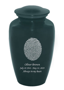 Fingerprint Cremation Urn - Green