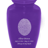 Fingerprint Cremation Urn - Purple