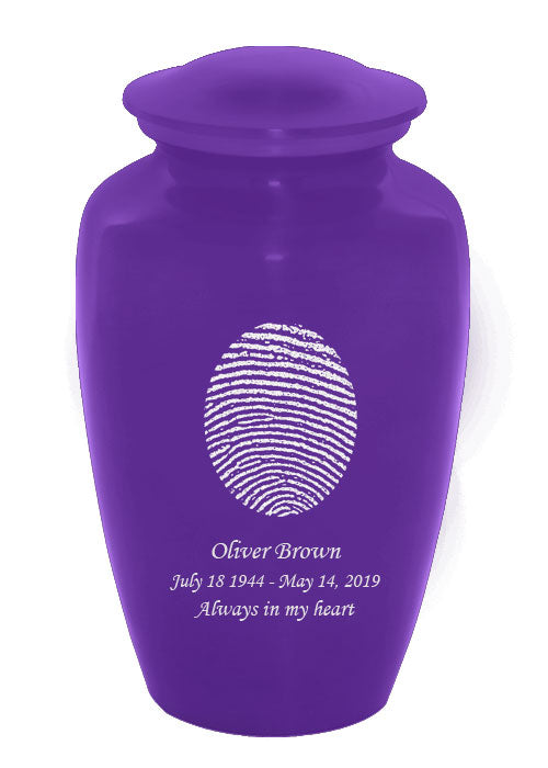 Fingerprint Cremation Urn - Purple