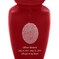 Fingerprint Cremation Urn - Red