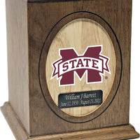Mississippi State University Bulldogs Wooden Memorial Cremation Urn - WDMIST100