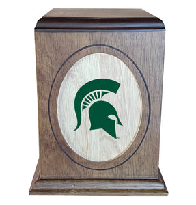 Michigan State Spartans Wooden Memorial Cremation Urn - WDMST100