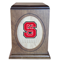 North Carolina State Wolfpack Wooden Memorial Cremation Urn - WDNCSU100