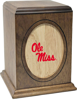 University of Mississippi Ole Miss Rebels Wooden Memorial Cremation Urn - WDOLM100