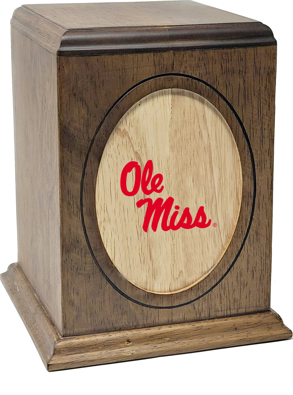 University of Mississippi Ole Miss Rebels Wooden Memorial Cremation Urn - WDOLM100