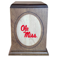 University of Mississippi Ole Miss Rebels Wooden Memorial Cremation Urn - WDOLM100