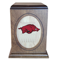 University of Arkansas Razorbacks Wooden Memorial Cremation Urn - WDUARK100