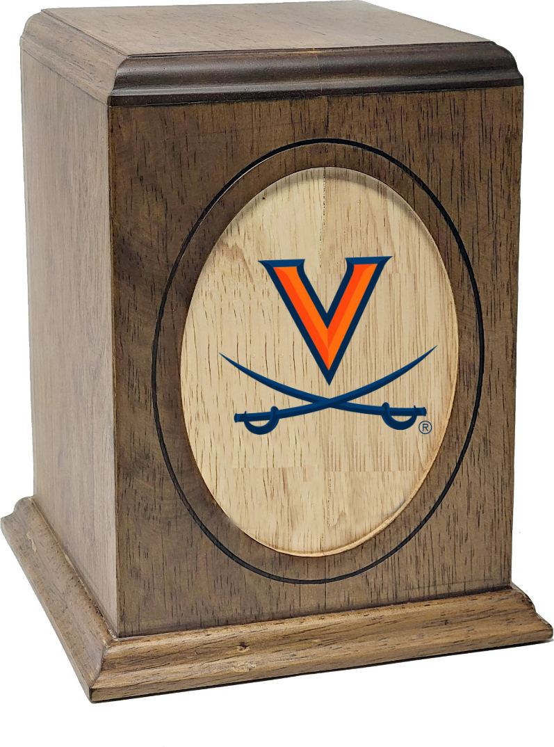 University of Virginia Cavaliers Wooden Memorial Cremation Urn - WDVRG100